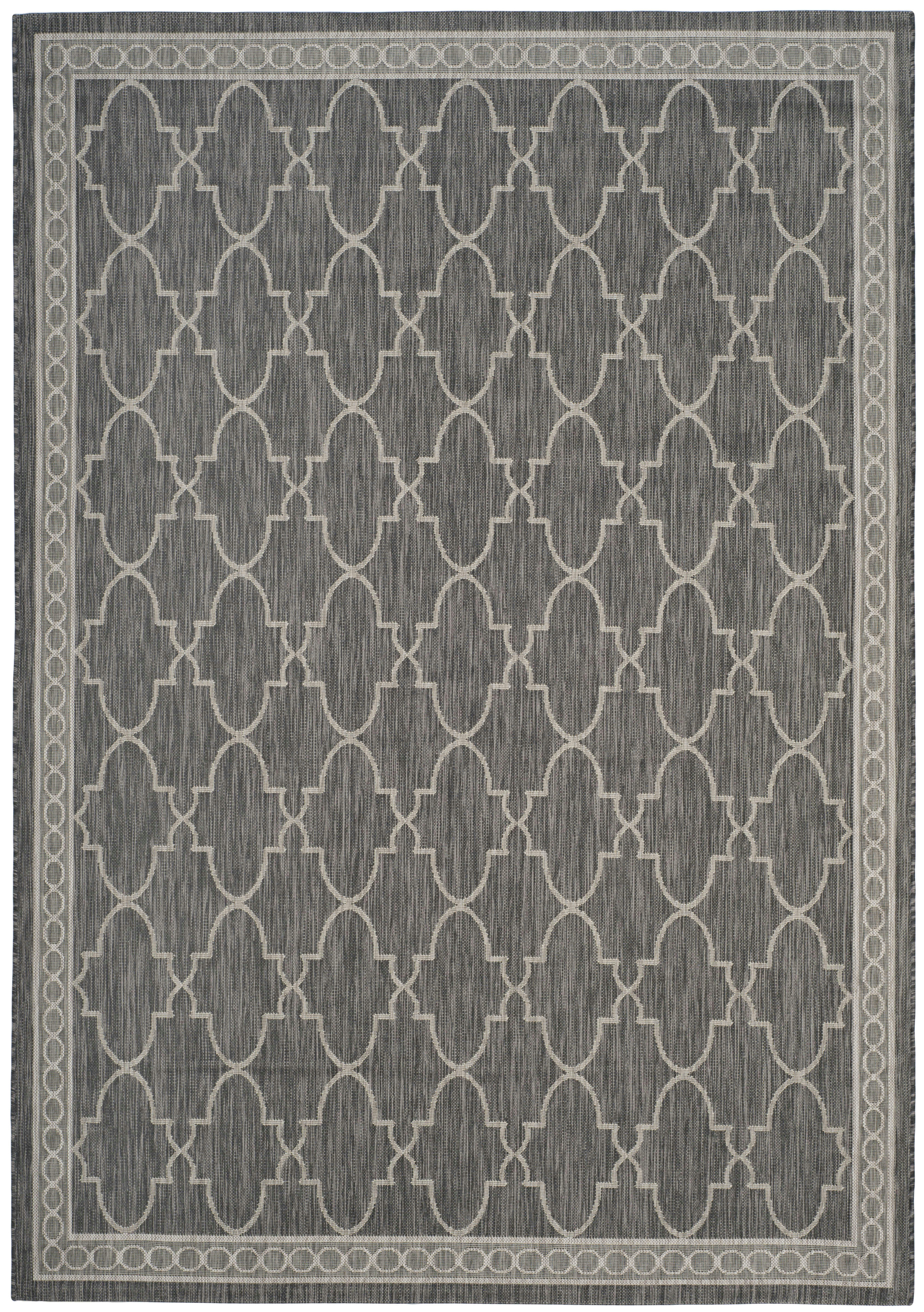 COURTYARD - Tapis interieur & exterieur en noir & beige, 201 x 290 cm