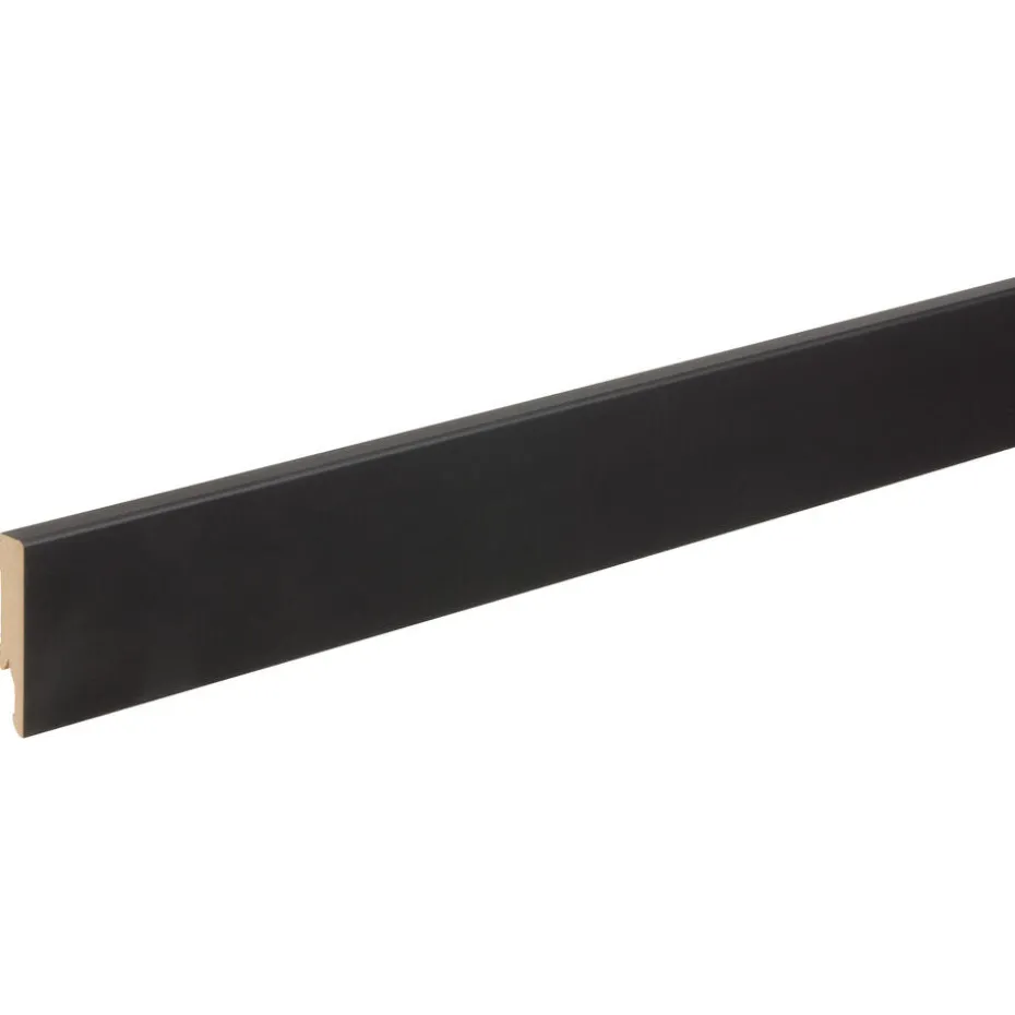 Kwantum Plinten | Plakplint MDF Zwart 7,5 X 240 Cm 240×7,5 Cm