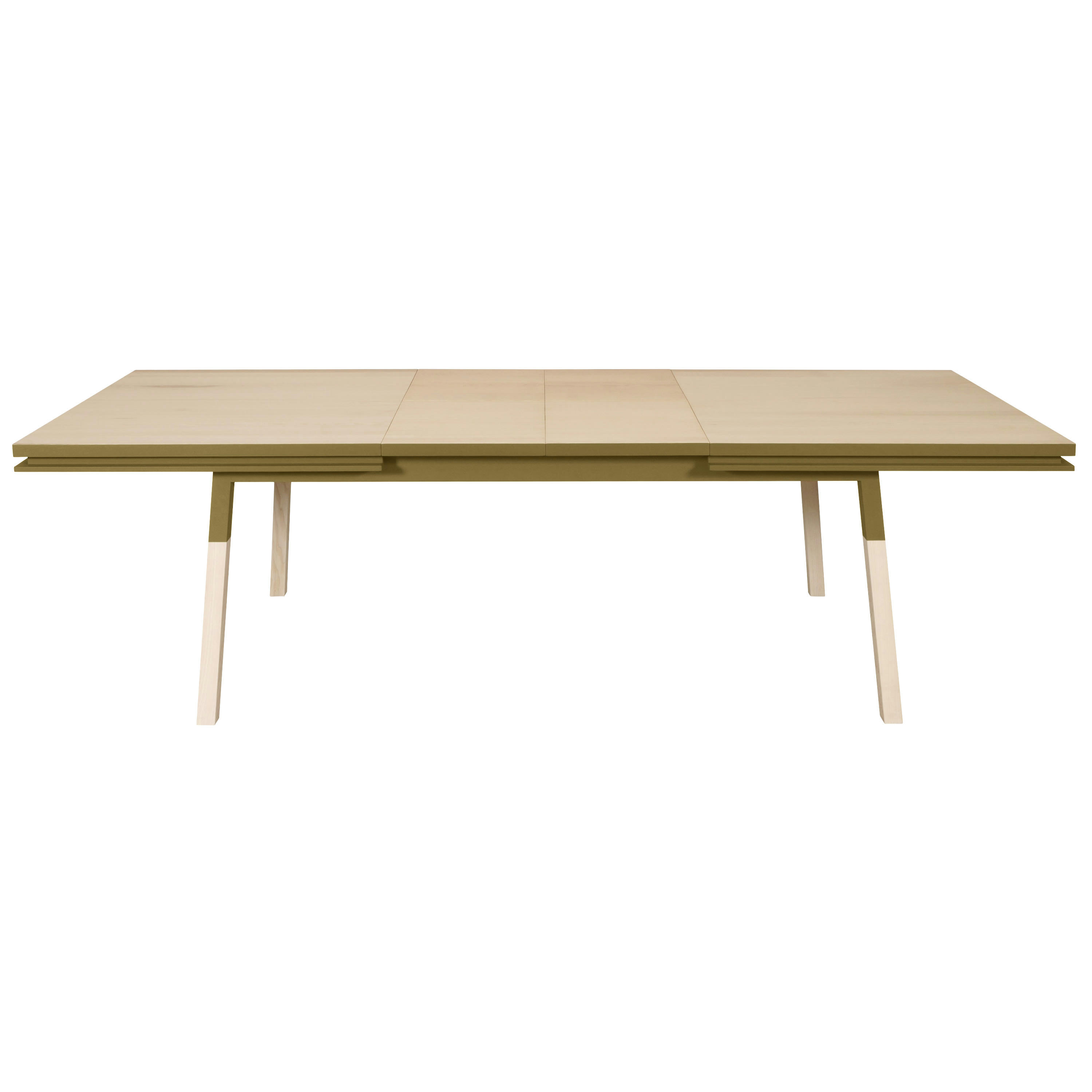 EGEE - Table 220x120 cm en frêne massif, 2 rallonges tabac de ruca