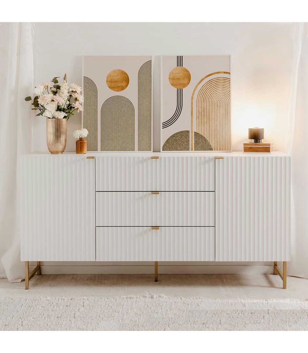 GLASGOW - Buffet 2 portes 3 tiroirs L179 x H90 cm