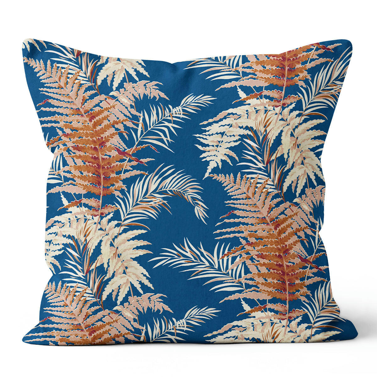 - Coussin tropical polyester bleu 40x40cm