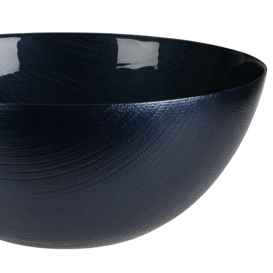 Salade/Serveerschaal - deco schaal - glas - donkerblauw - 28x12cm