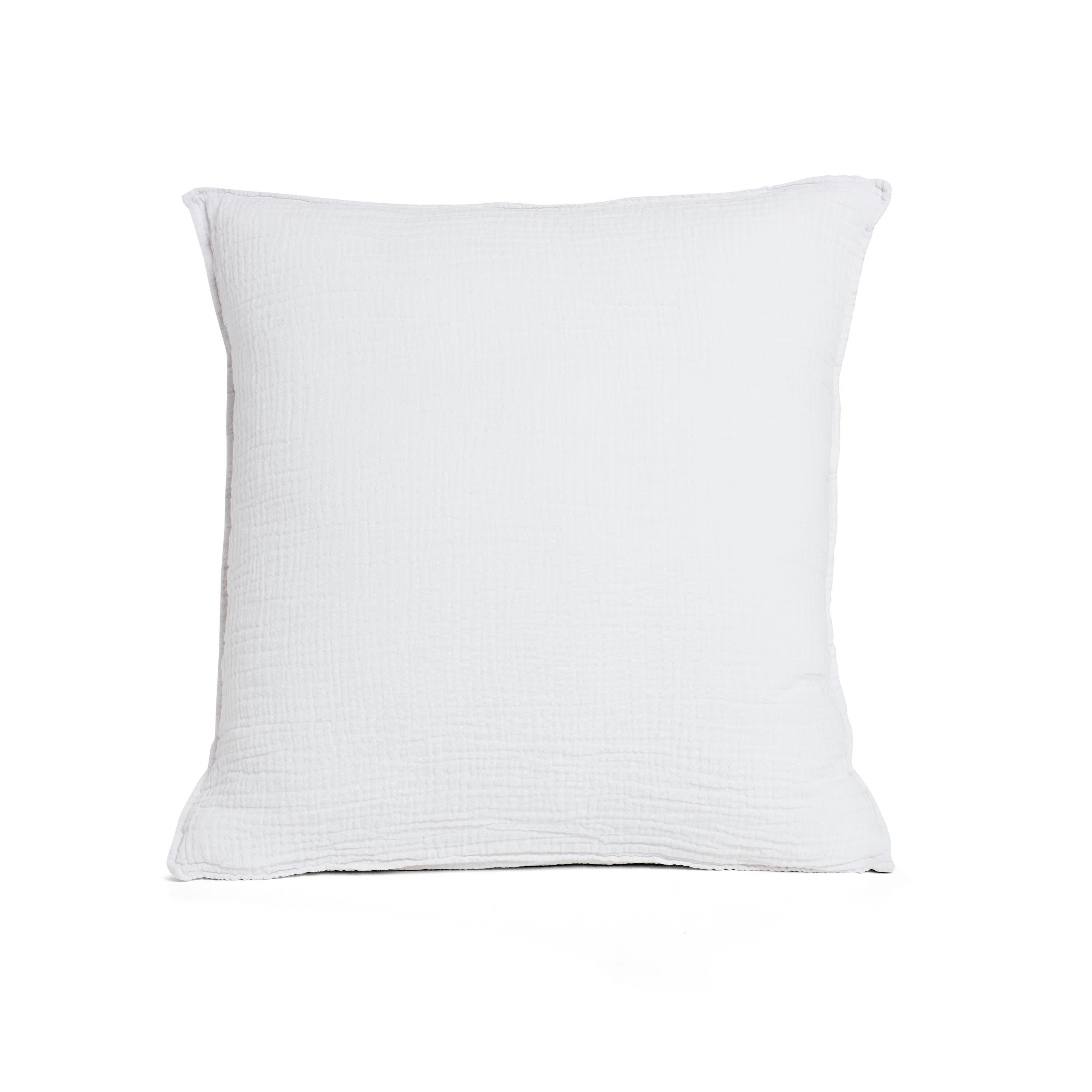 SIMPLEMENT GAUFRÉ - Housse de coussin en gaze de coton 40x40cm Blanc Craie