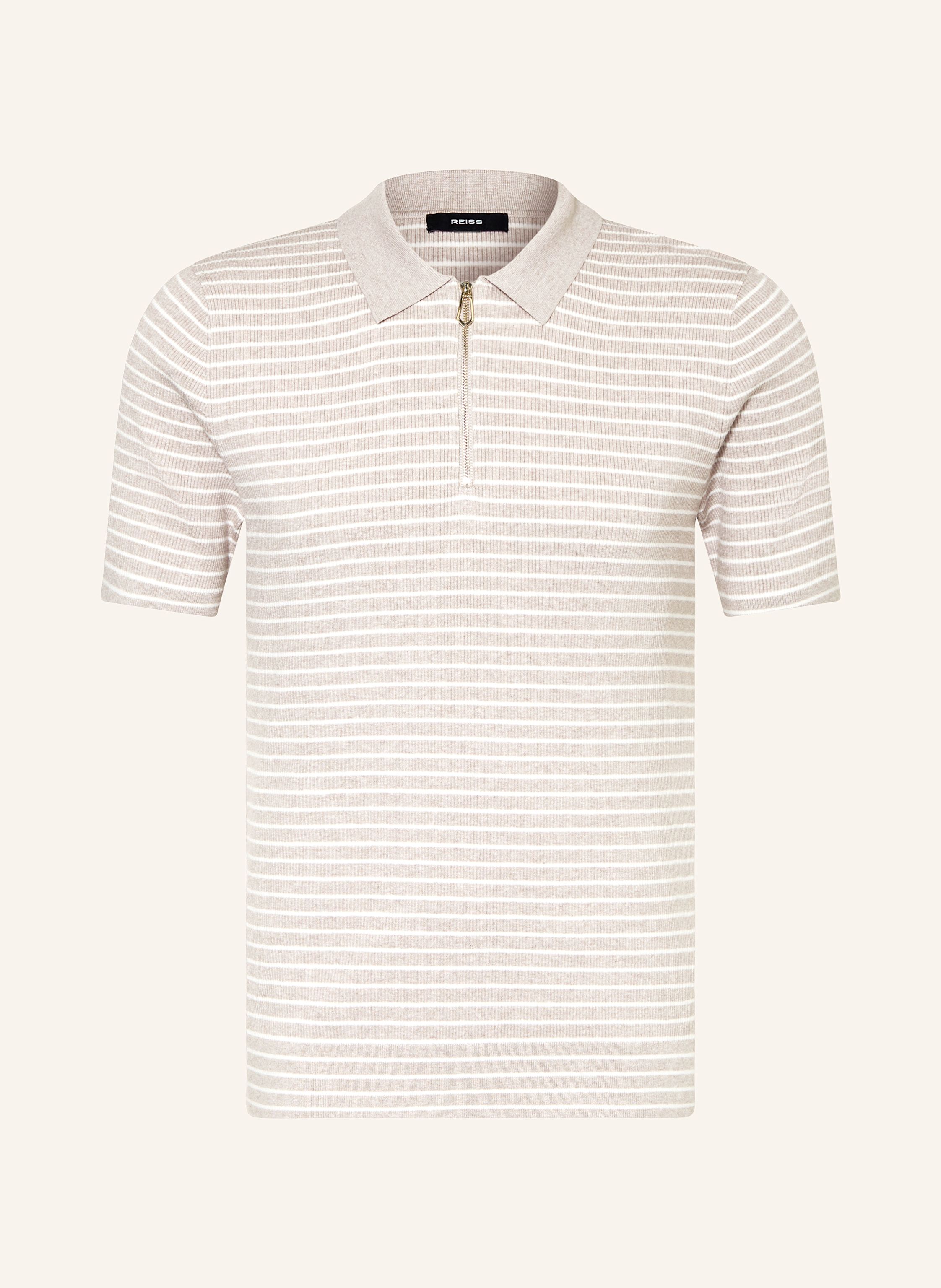 REISS Strick-Poloshirt FALLOW