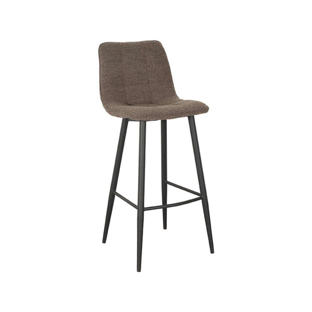 LABEL51 Barkruk Jelt - Bruin Bouclé - Zithoogte 78cm - Set van 2