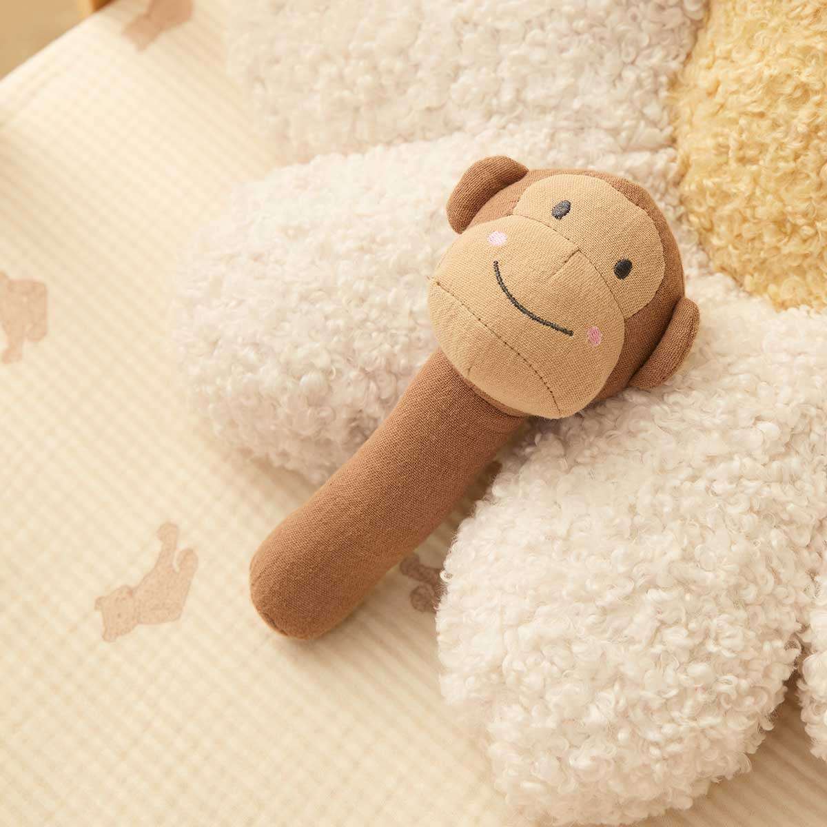 Soft Cotton Monkey Rattle