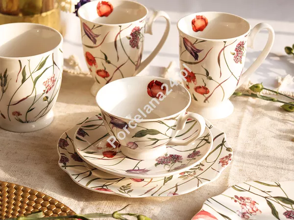 Filiżanka ze spodkiem 250 ml Duo - Flower meadow 15.FLO-M.FS25