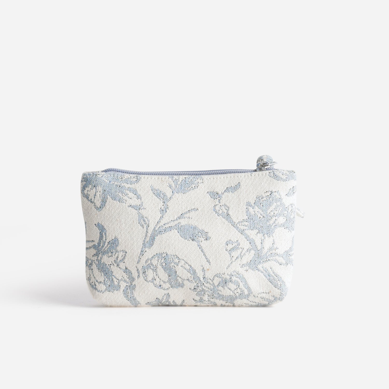 Pochette TEXTO beige motif floral baby blue