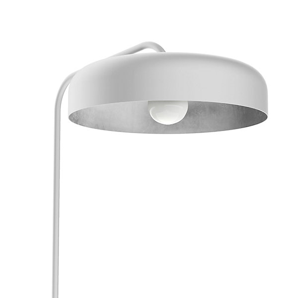 LUMICOM - TUZZI Lampadaire, 1xE27, max 42W, métal, blanc mat/feuille argent, D.40cm H.165cm