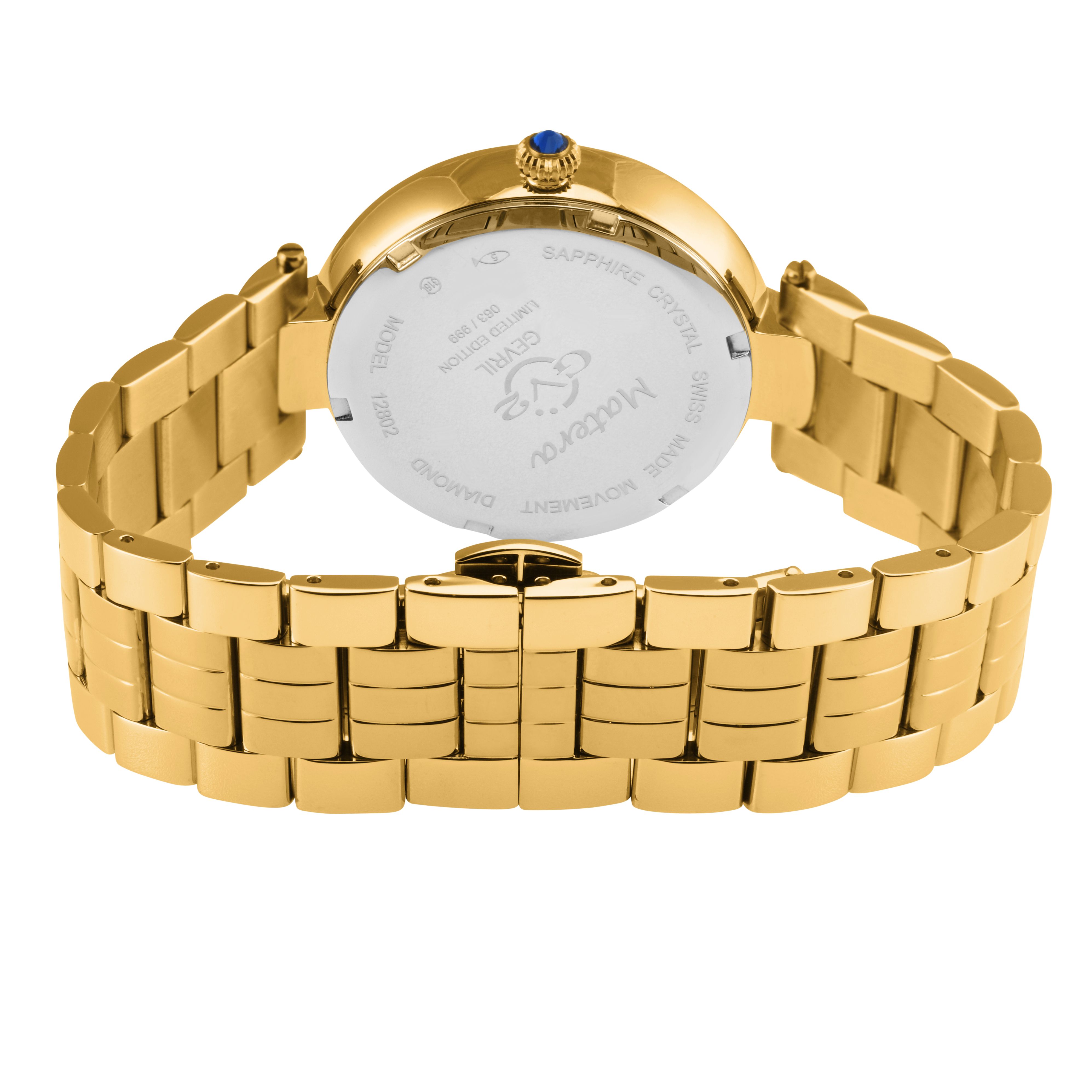 GV2 Matera, Swiss Quartz Watch, Blue MOP Dial, 316L Stainless Steel, and Sapphire Crystal