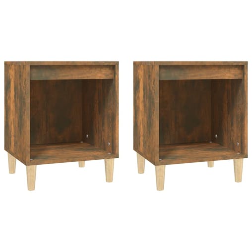 NNEVL Bedside Cabinets 2 pcs Smoked Oak 40x35x50 cm