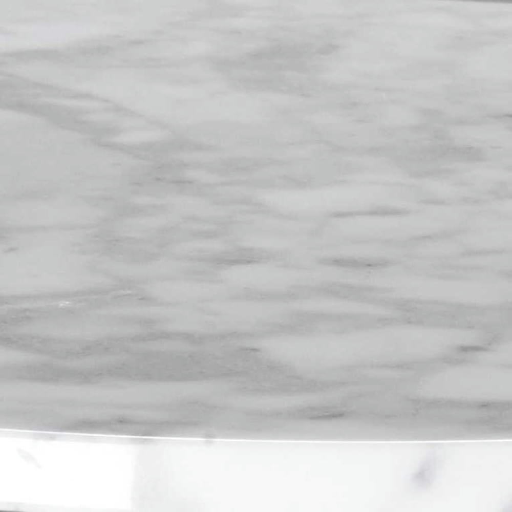 Odyssee - Bout de canapé en marbre clair et métal doré