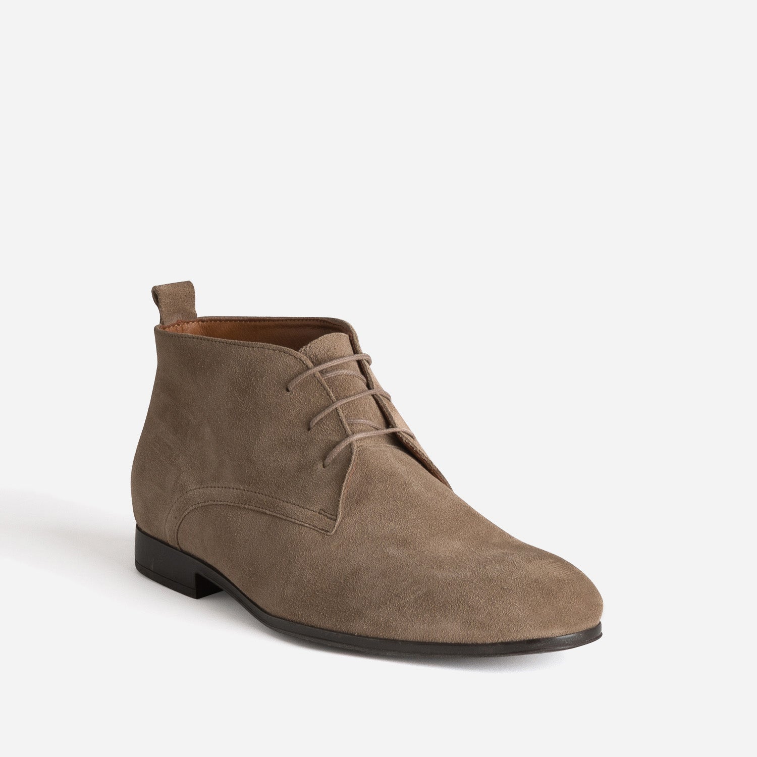 Chukka boots taupe cuir velours
