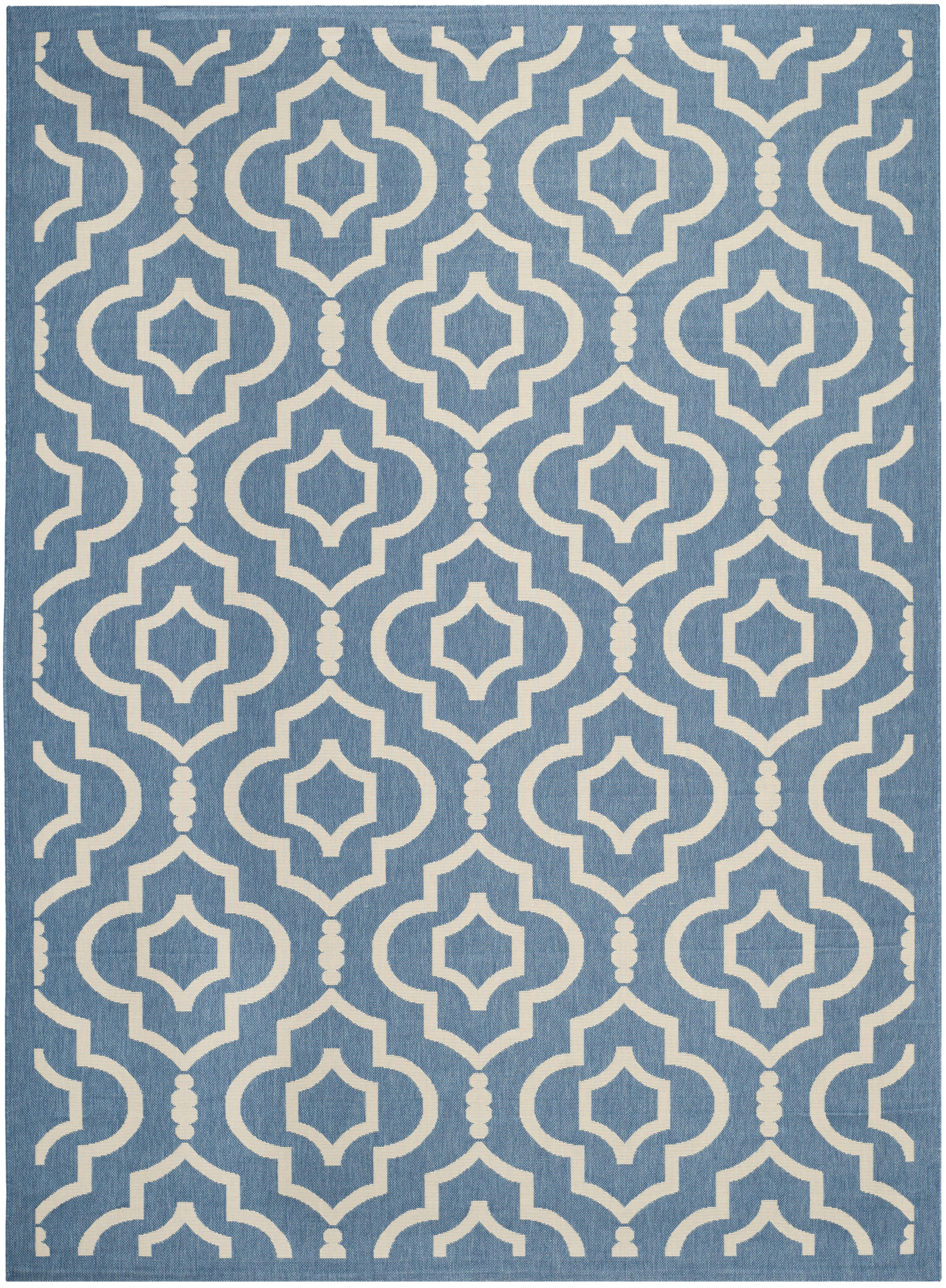 COURTYARD - Tapis interieur & exterieur en bleu & beige, 201 x 290 cm