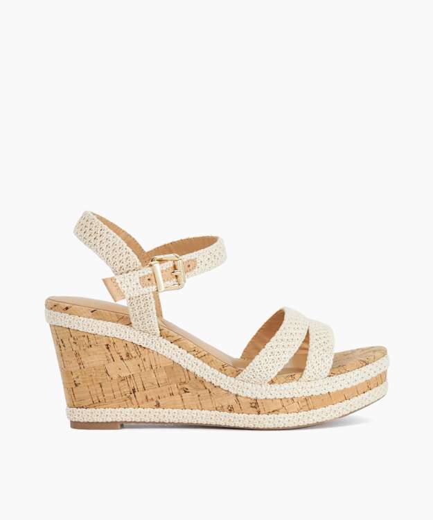 Kipling Ecru - Cork Wedge Sandals