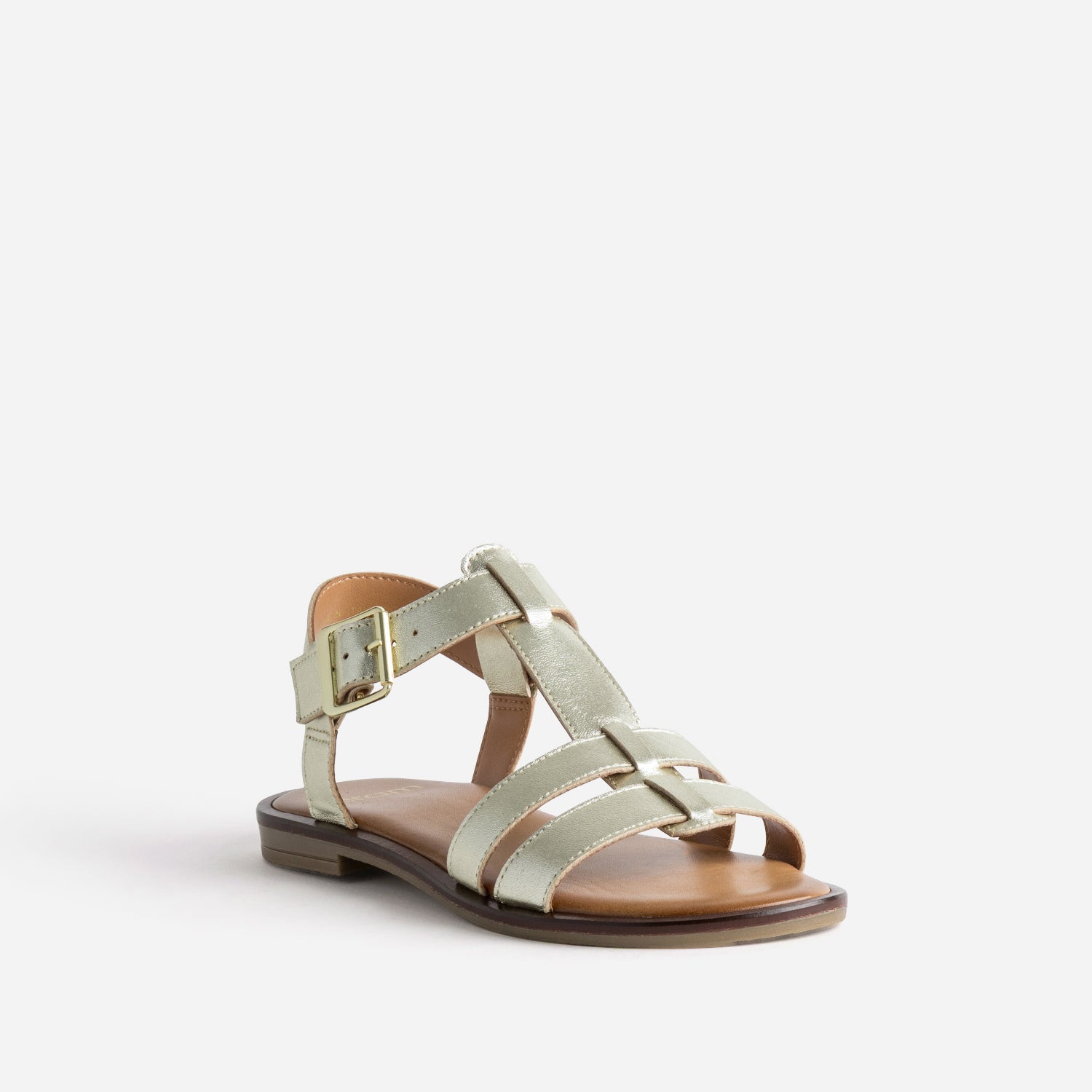 Sandale dorée cuir
