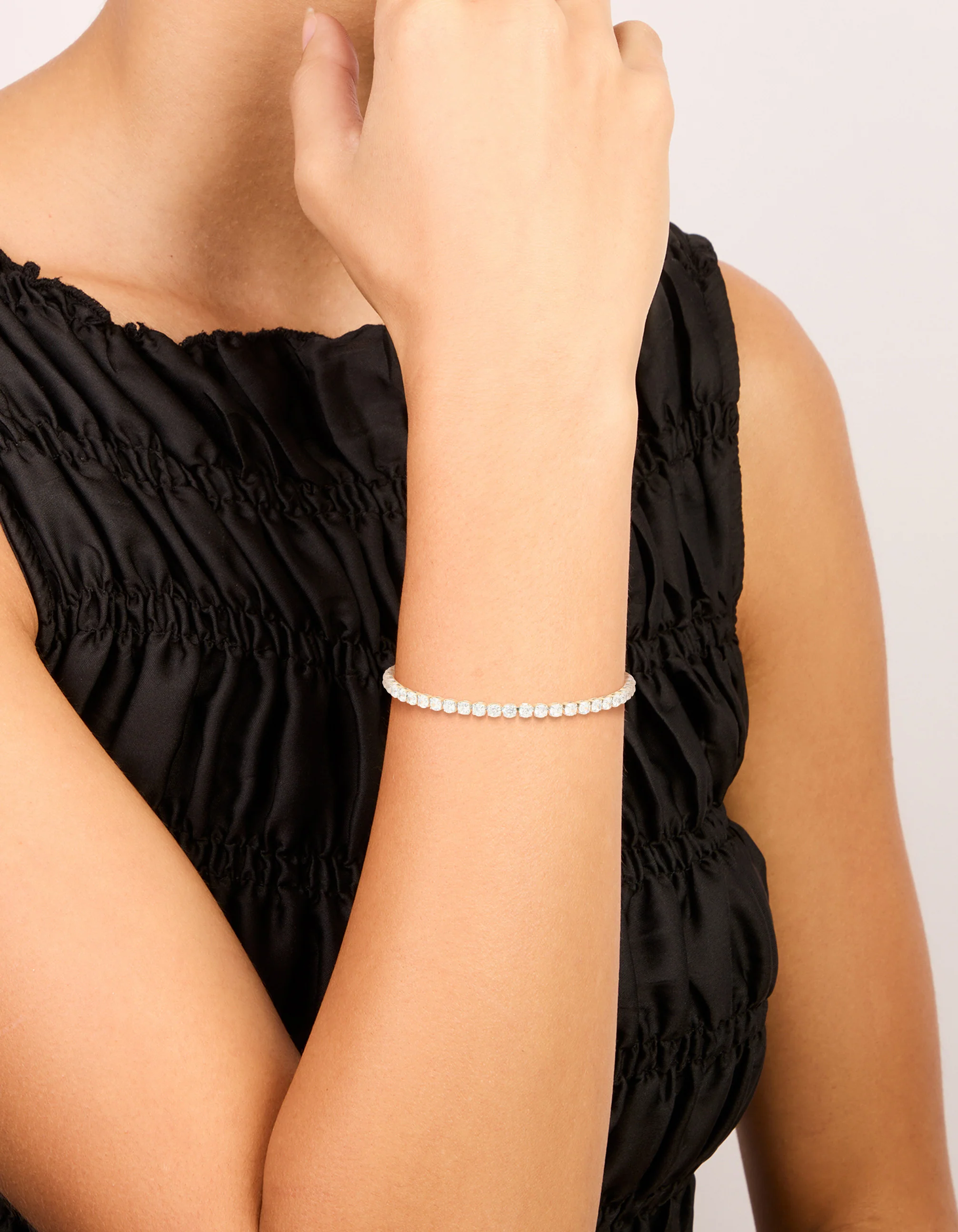 Waterproof Stainless Steel Cubic Zirconia Tennis Bracelet