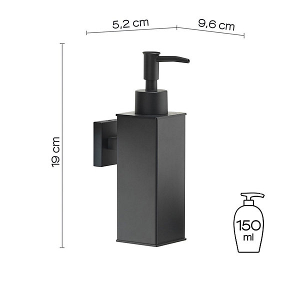 Distributeur De Savon Liquide En Acier Noir Mat 150Ml Seal