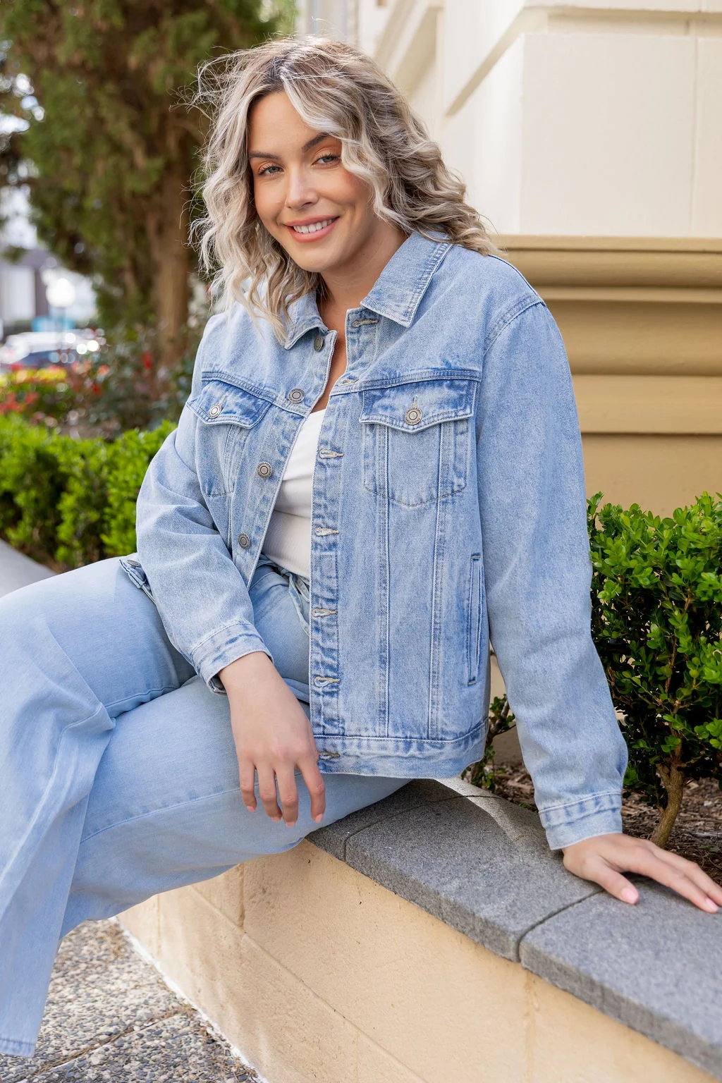 Hayden Denim Jacket in Light Blue Wash