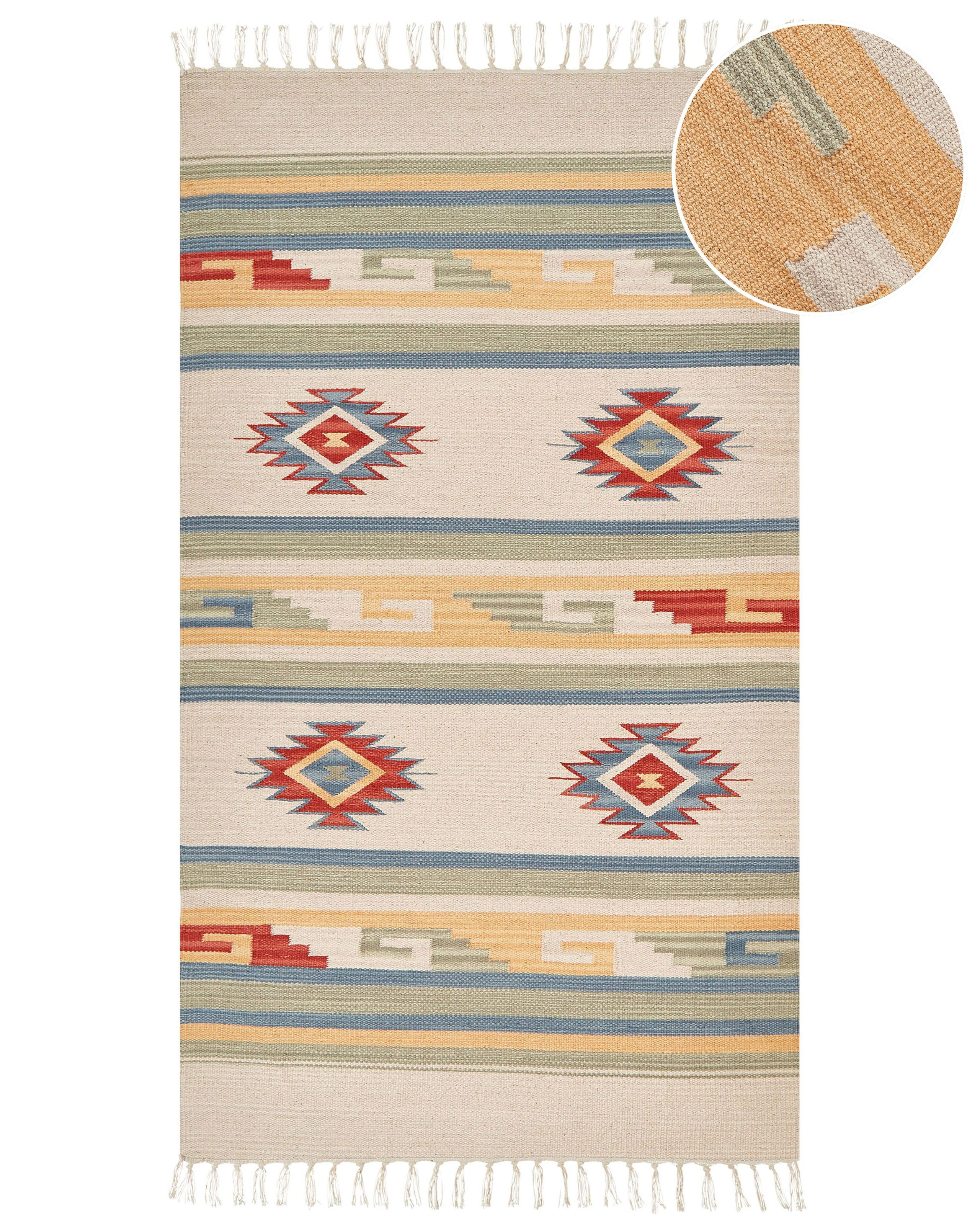 Dywan bawełniany kilim 80x150 cm wielokolorowy
