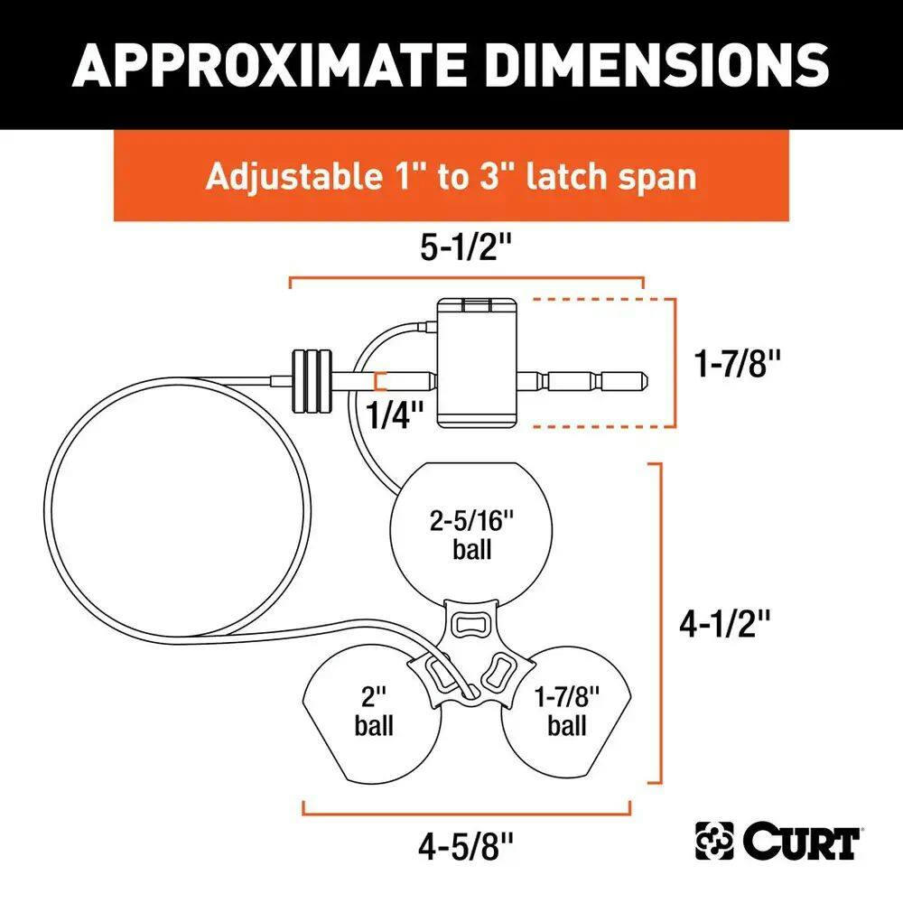 CURT Universal Tri-Ball Trailer Coupler Lock