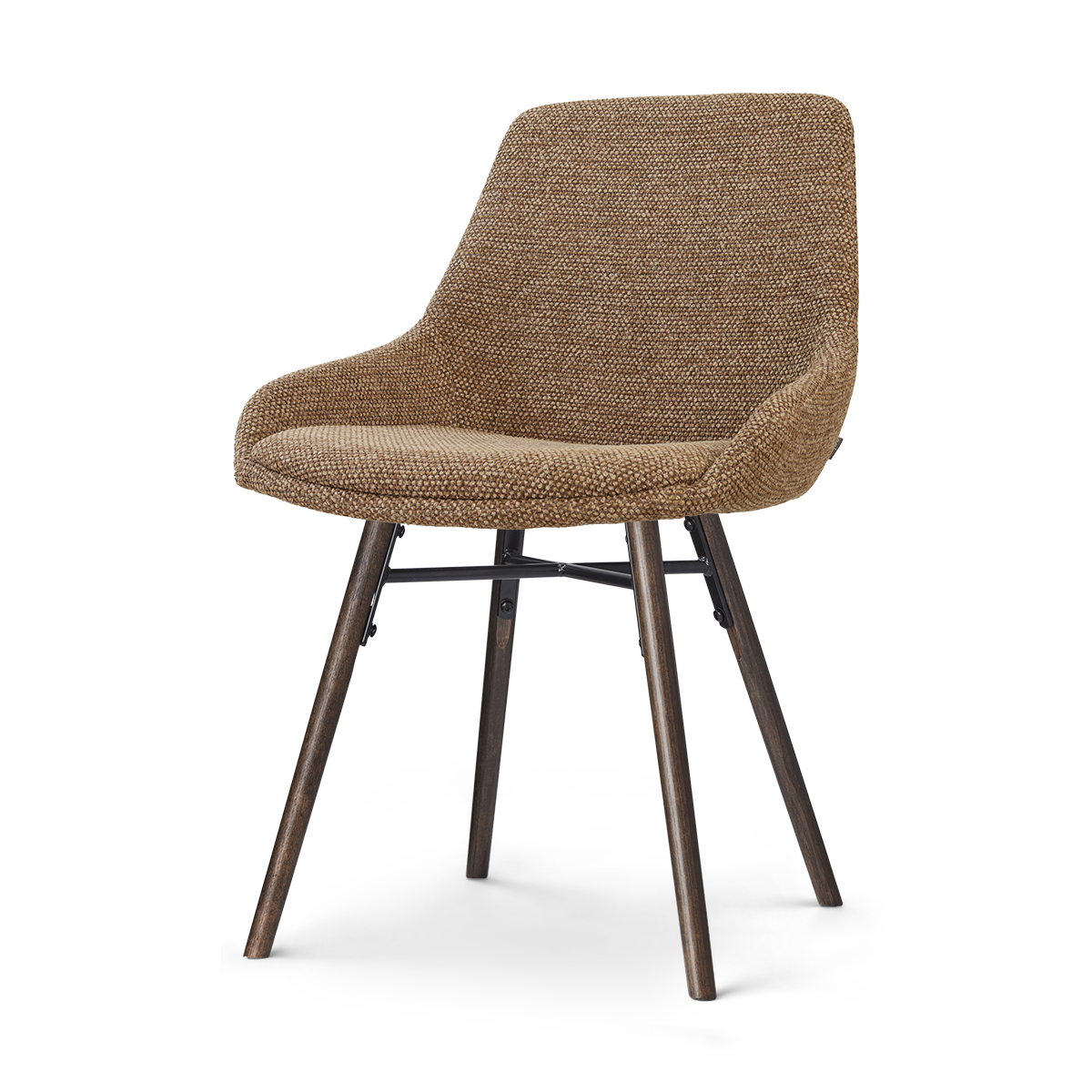 Nolon Nena-Isa eetkamerstoel bruin blend - walnoot houten onderstel