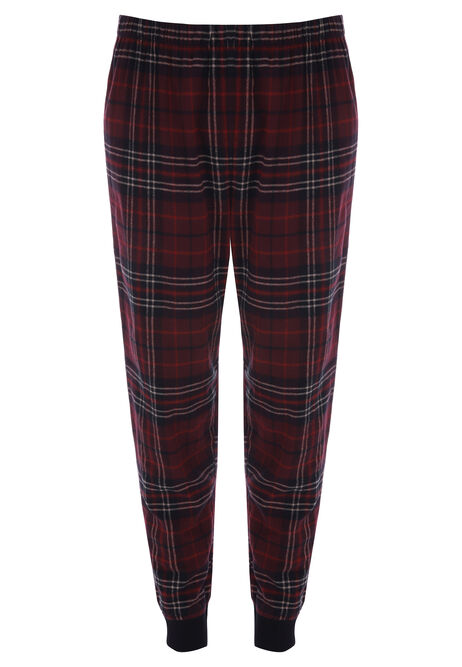 Mens Black & Red Check Jersey Woven Pyjama Set