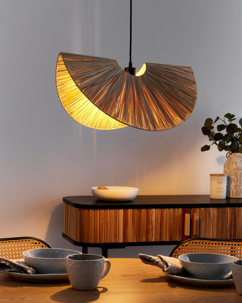 Lampa wisząca papierowy klosz naturalny wygląd