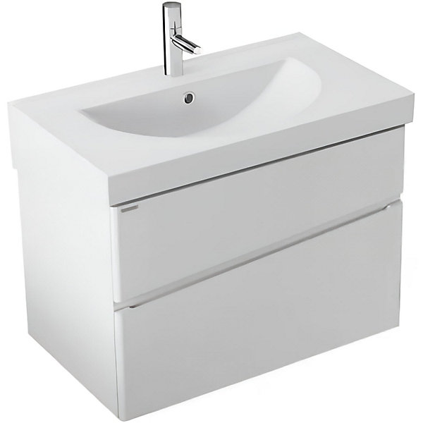 Meuble salle de bains suspendu 65x47 SANINDUSA Urb.Y slow close blanc (vasque Urb.Y en option non inclus)