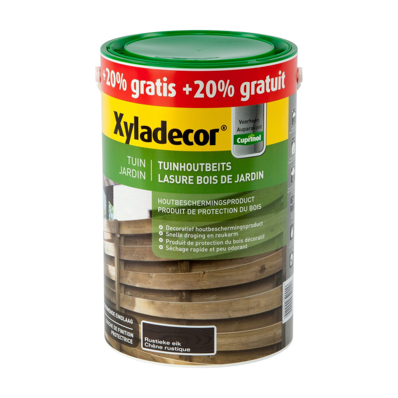 Lasure Bois de jardin chêne rustique 5   1 L gratuit XYLADECOR