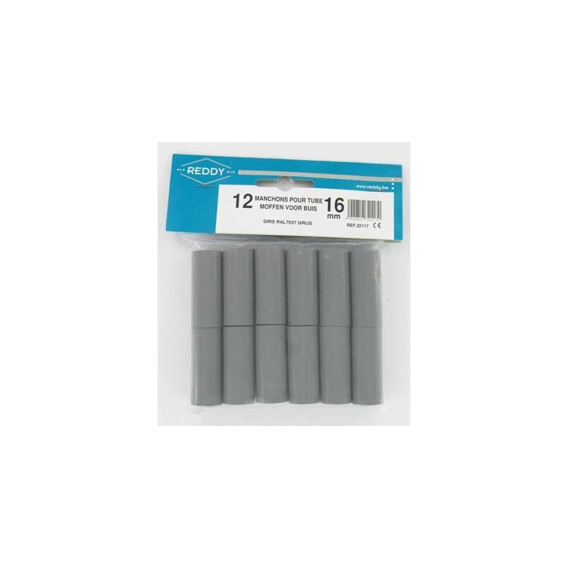 Manchon gris foncé Ø 16 mm 12 pièces REDDY
