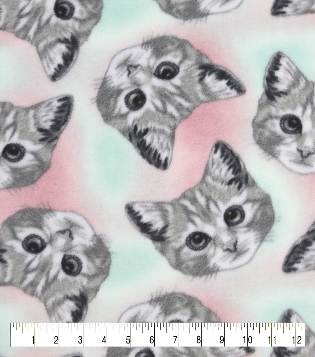 Kitten Faces Anti Pill Fleece Fabric