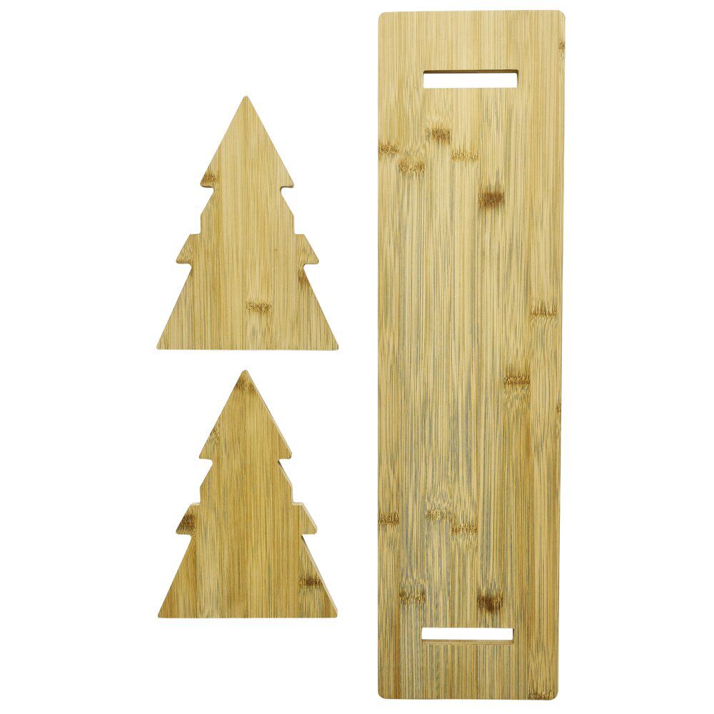 Plateau de présentation en bambou design sapin L60cm