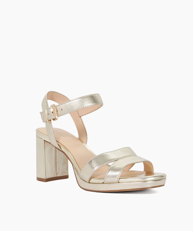 Manifesting Gold - Block Heel Platform Sandals