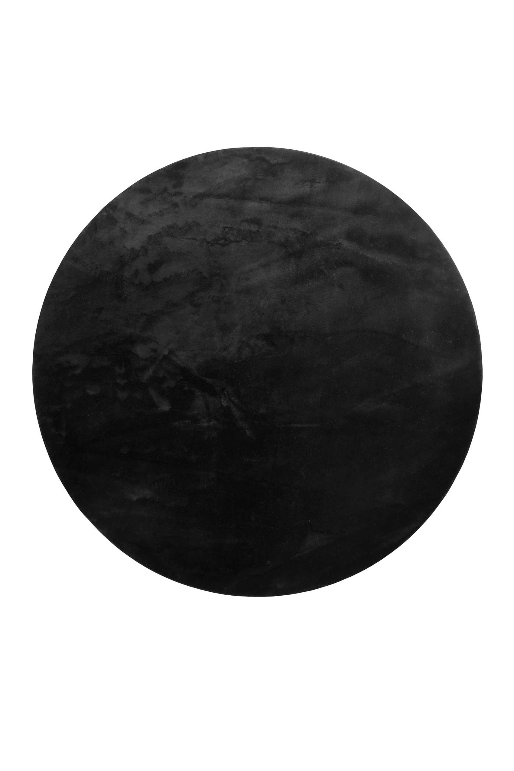 LAGO - Tapis rond tufté mèches rases noir 200 D