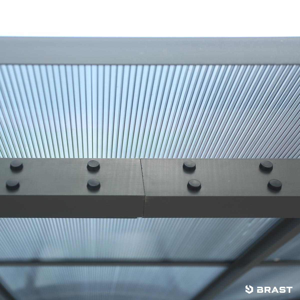 BRAST Alu Pavillon PAGODE 4x4m dunkelgrau mit Moskitonetz