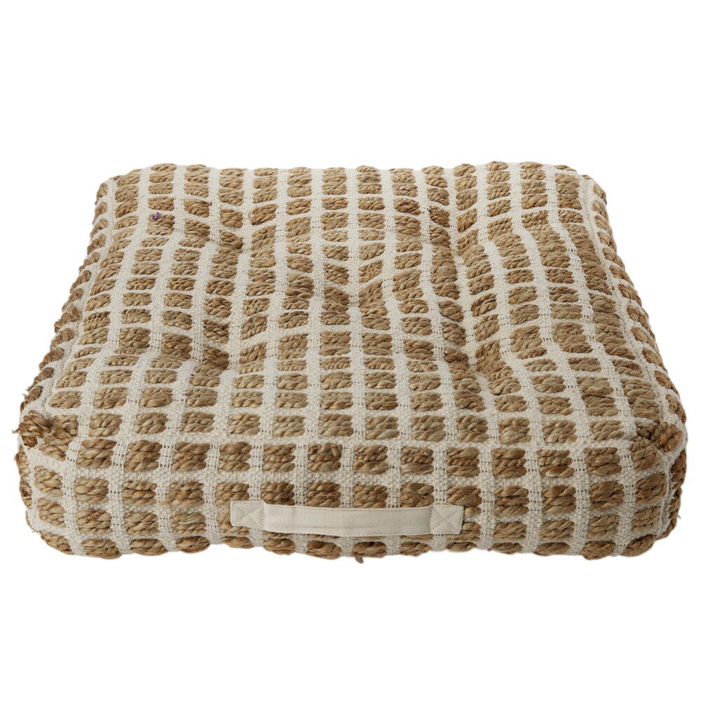 Coussin de sol à carreaux 50x50cm beige