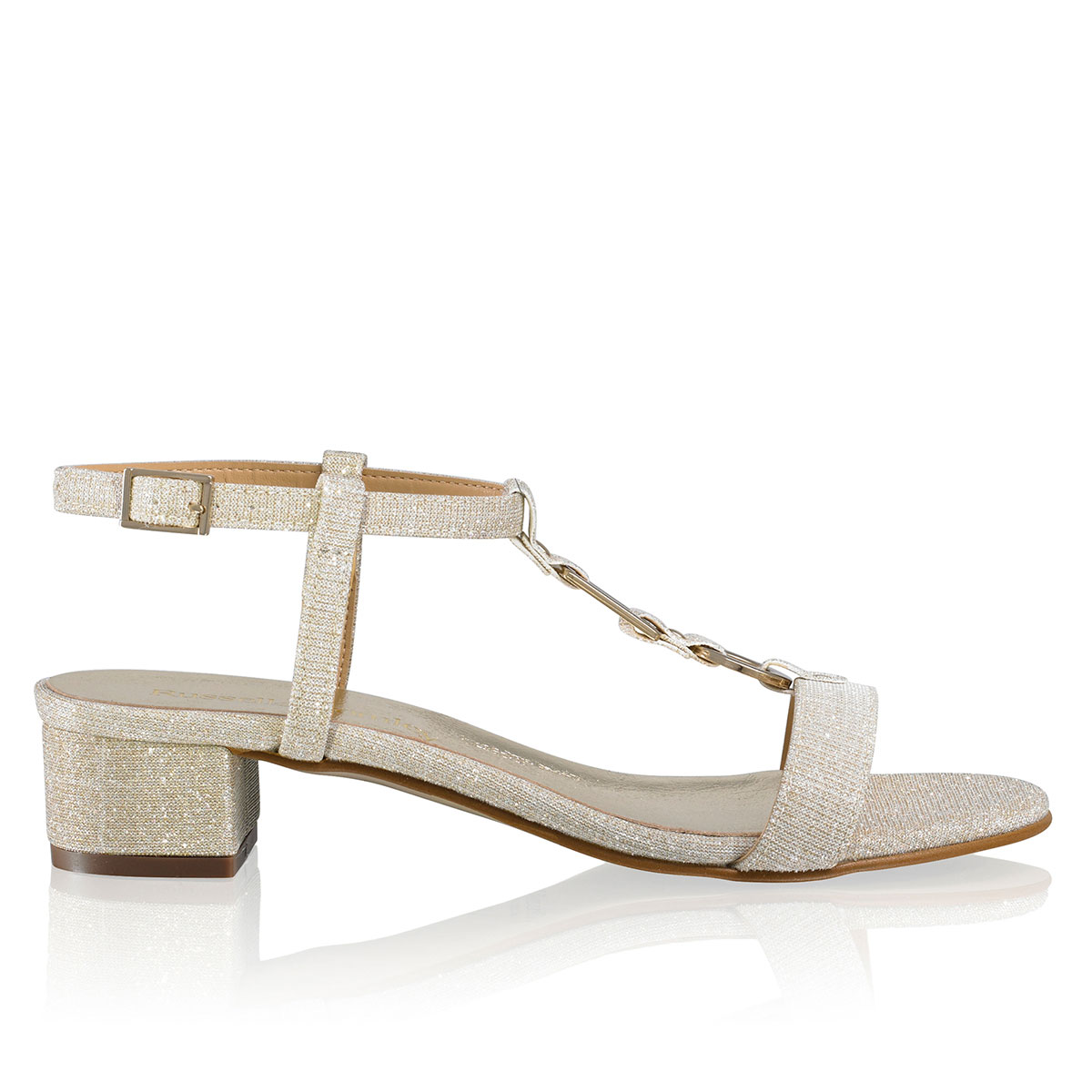 Russell & Bromley TREASURE Block Heel Trim Sandal