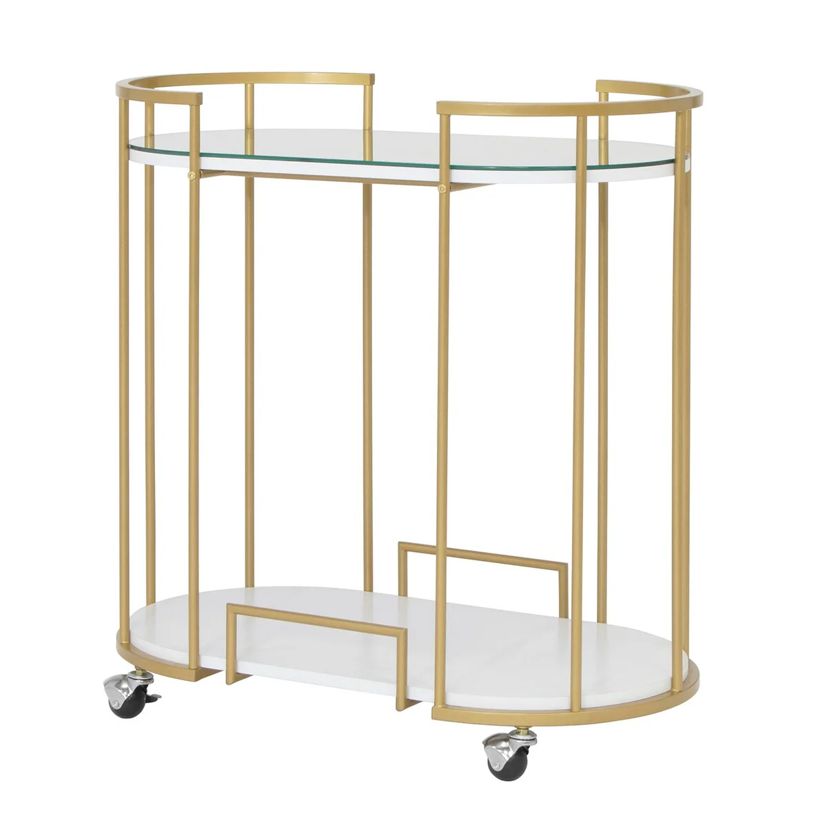 Studio Designs Home Pavillion Gold Metal 2-Tier Mobile Bar Cart