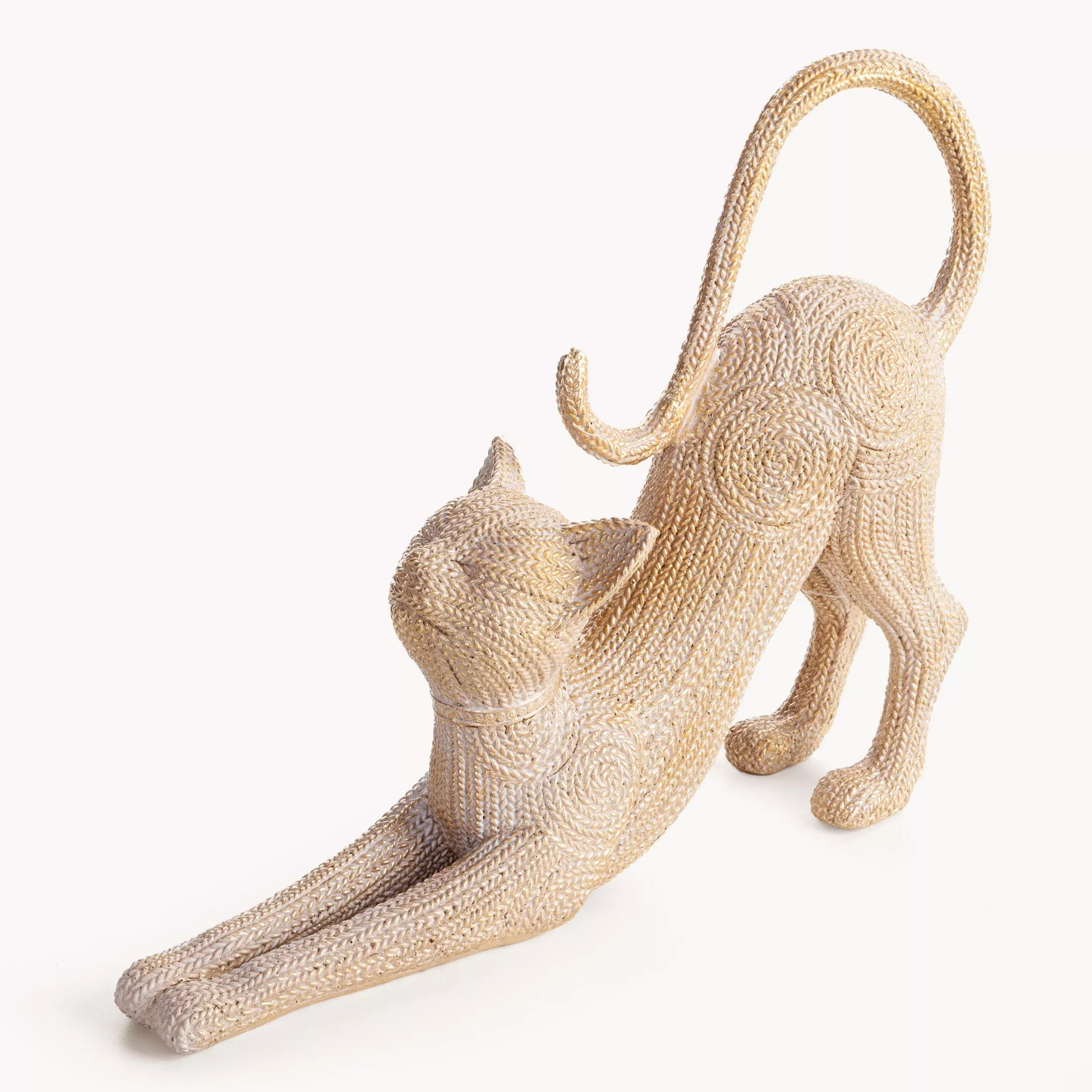 Figurka złota w kształcie kota 32x8x25 cm VALERI