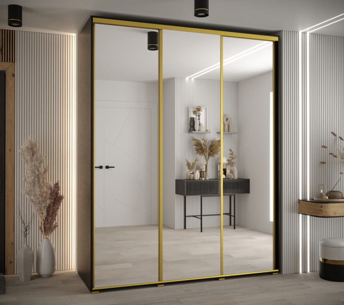 Szafa przesuwna 60 Cannes 2 190 czarny czarny złoty