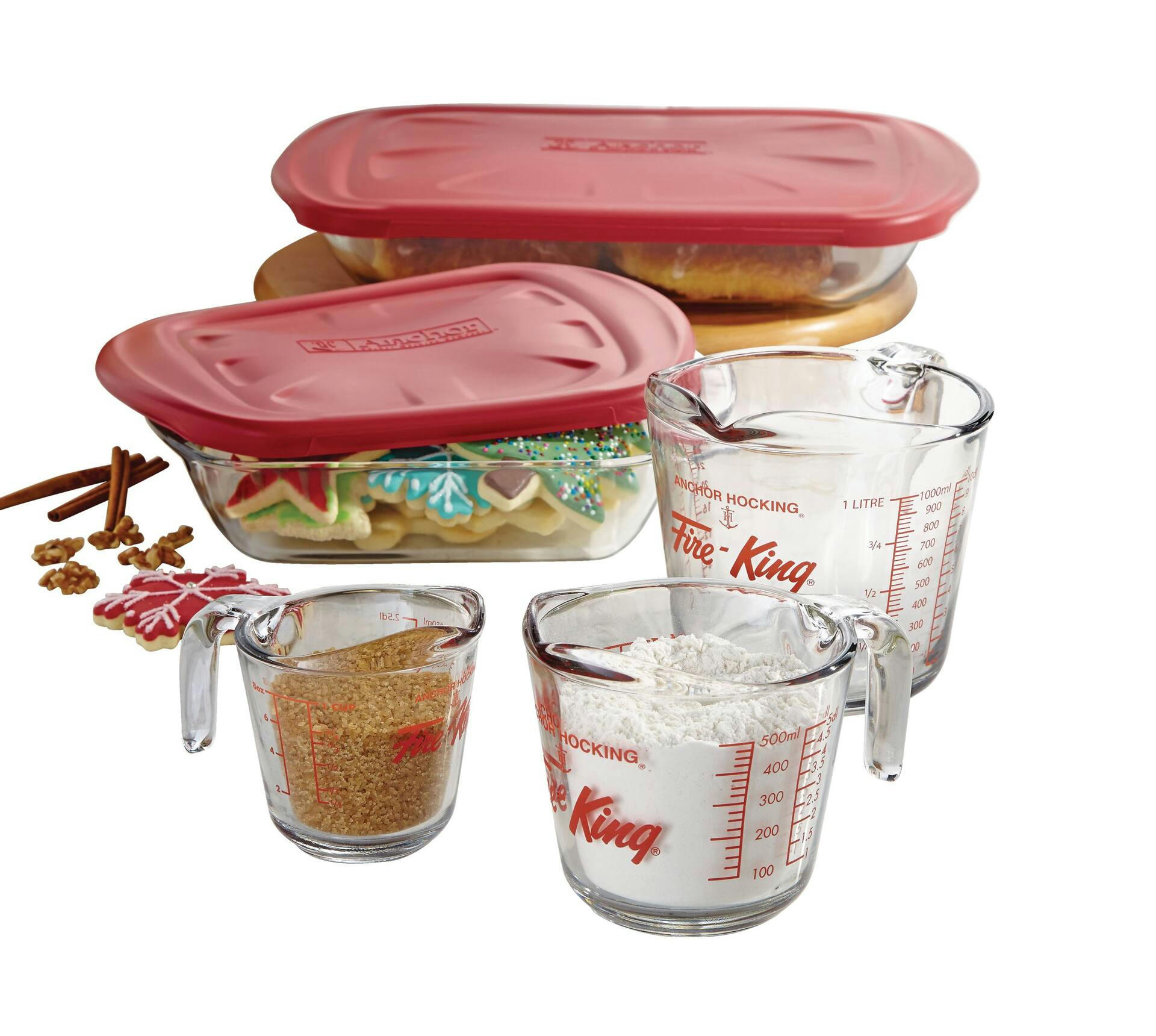 Anchor Hocking Glass Bake 'n' Keep Set with Plastic Lids, 4-pc
