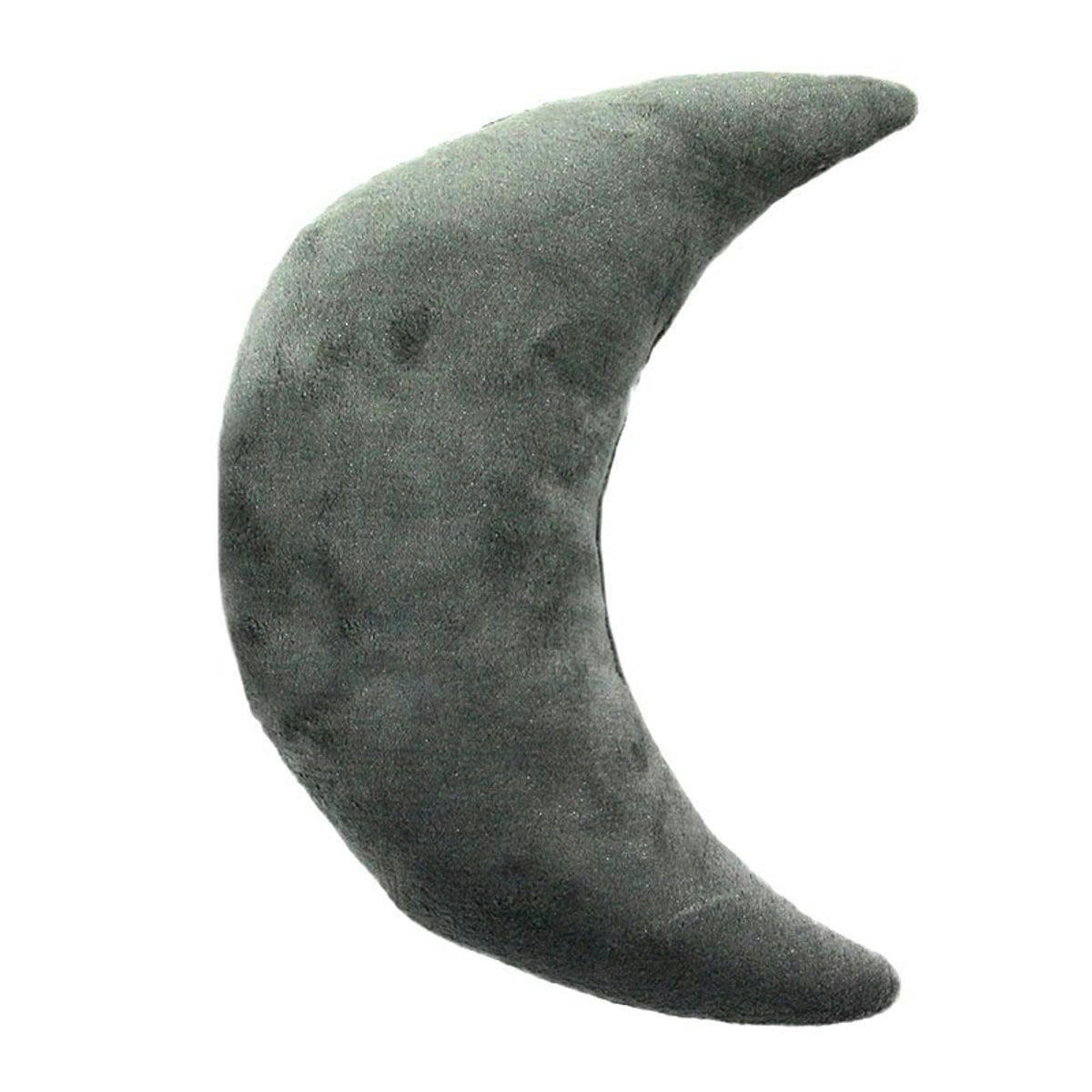 COMETE - Coussin extra-doux en forme de lune gris 30x45