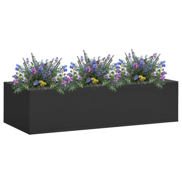 Doniczka Antracytowa Stalowa Biurowa 90x40x23 cm