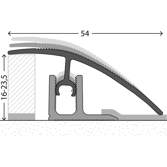 Anpassungsprofil »PROFI-TEC XXL«, BxH: 54 x 20 mm, verdeckte Befestigung