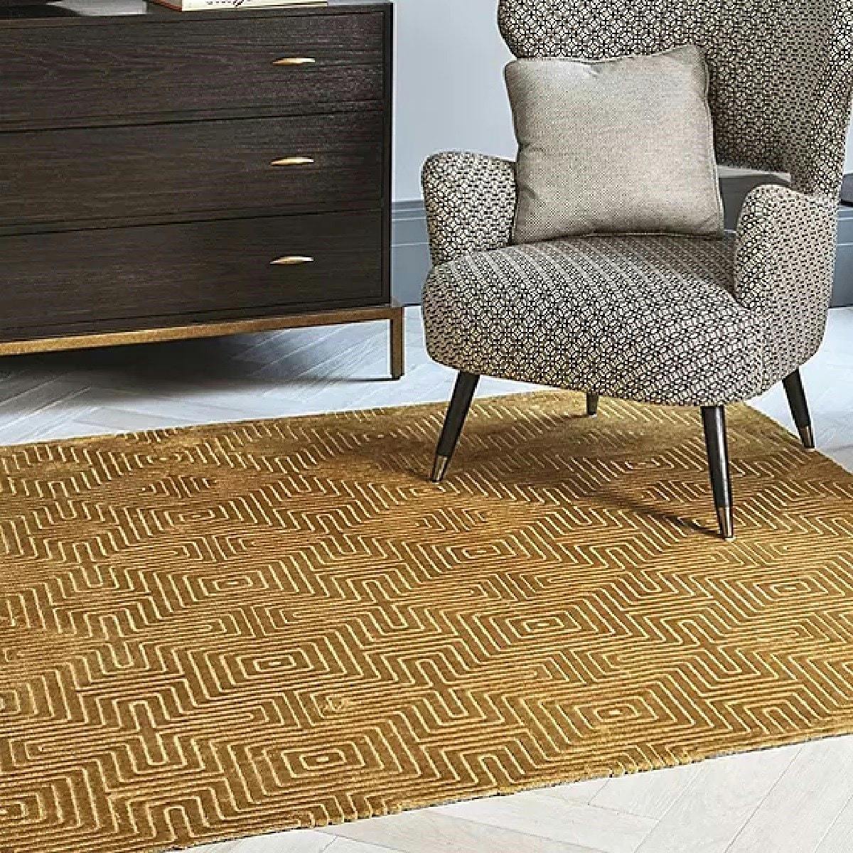 PULSE - Tapis de salon en viscose orange 200x290 cm