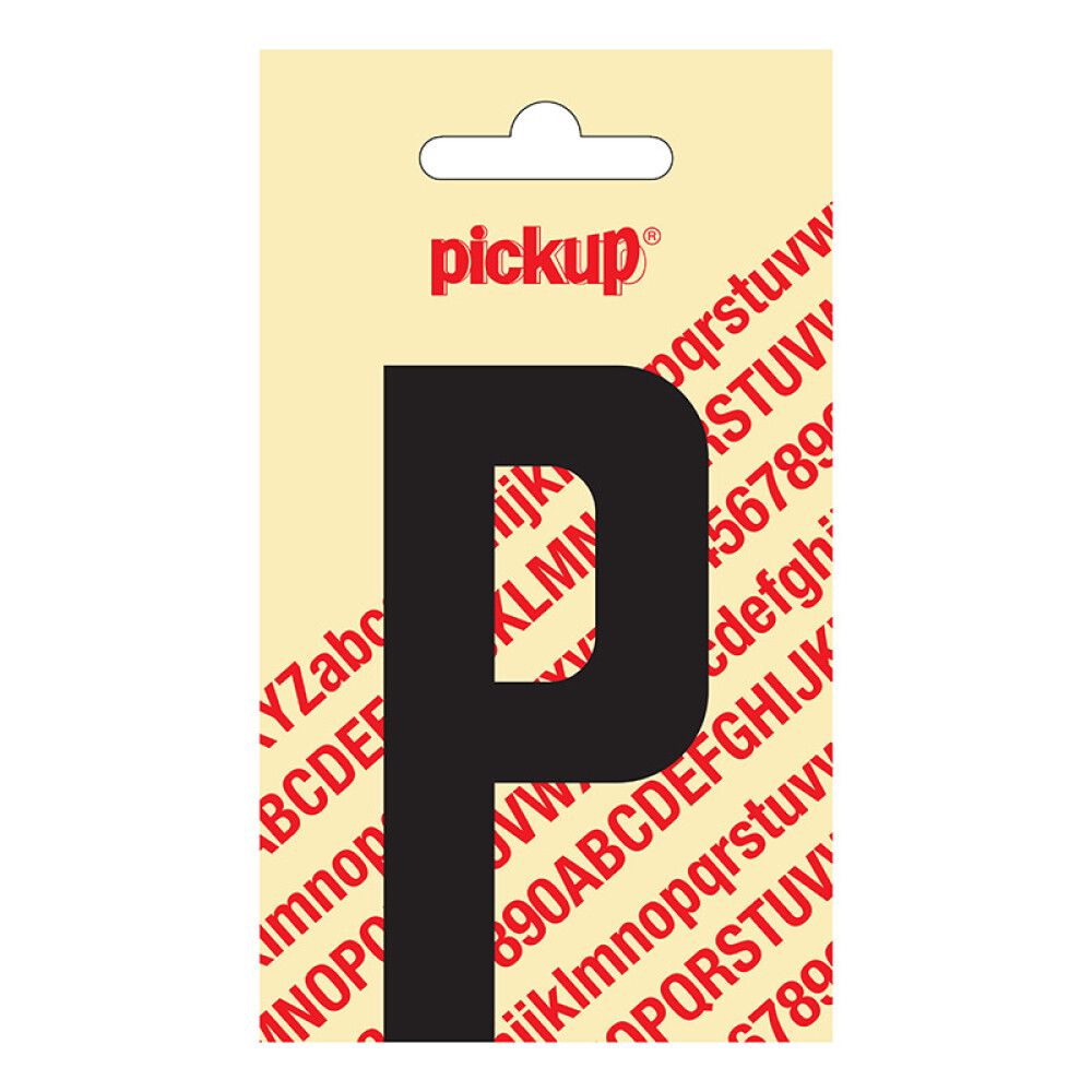 BOKSTAV PICKUP NOBEL P SVART 90 MM SELVKLEBENDE