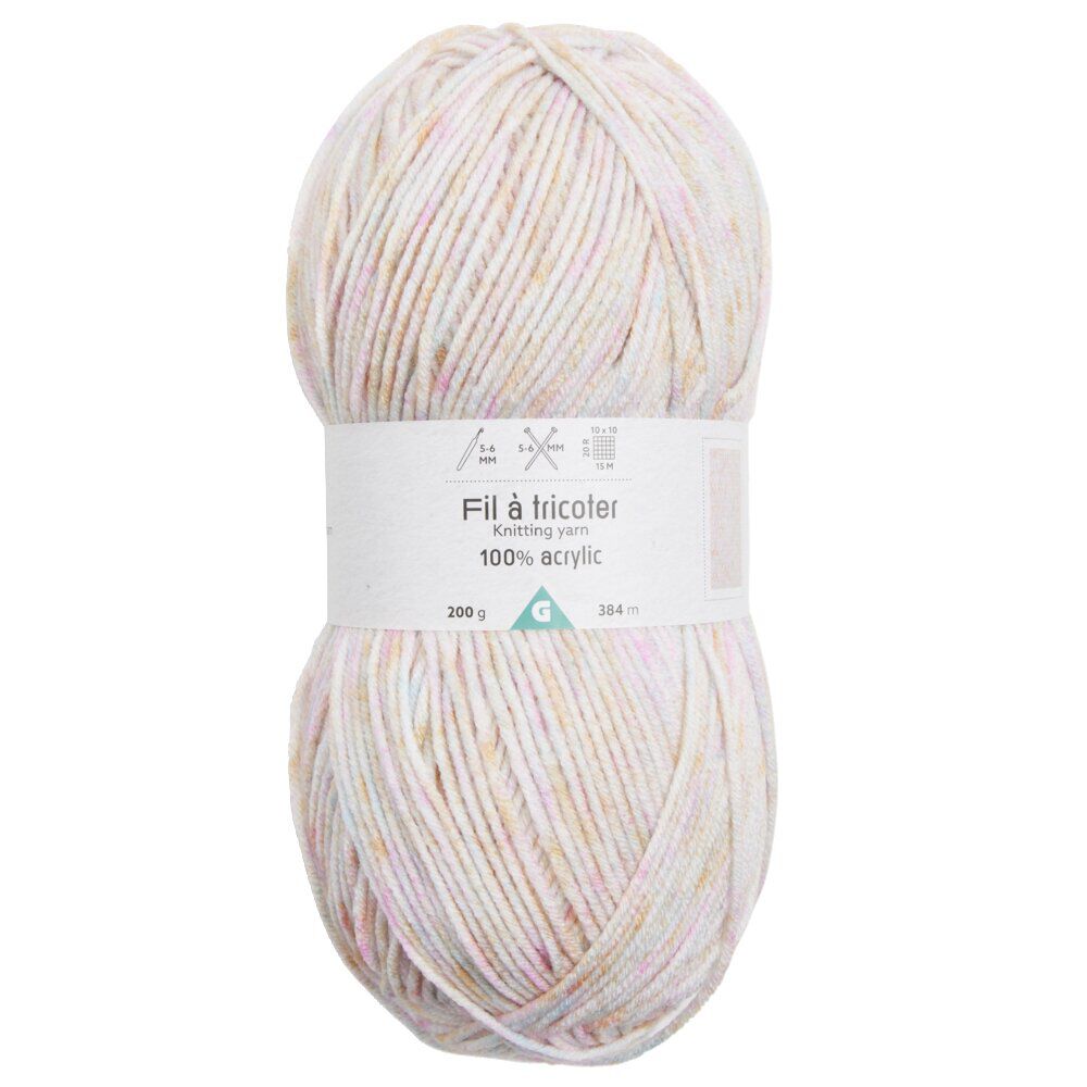 Pelote de fil à tricoter acrylique rose bonbon 200Gr