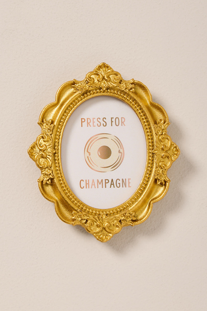 Press for Champagne Mini Frame Magnet