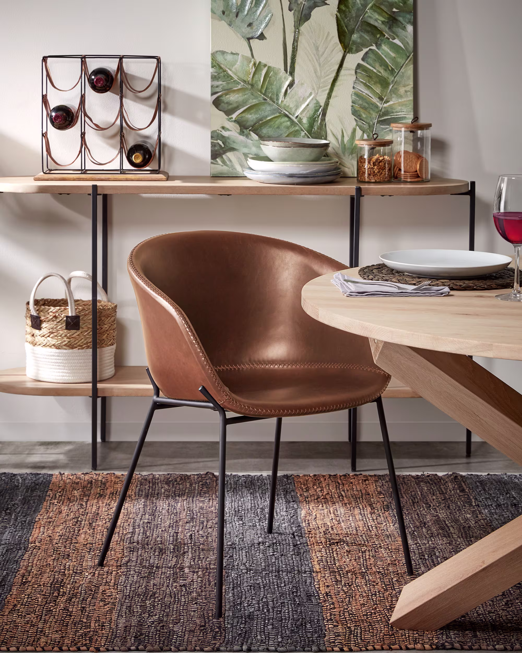 Silla Yvette piel sintética marrón